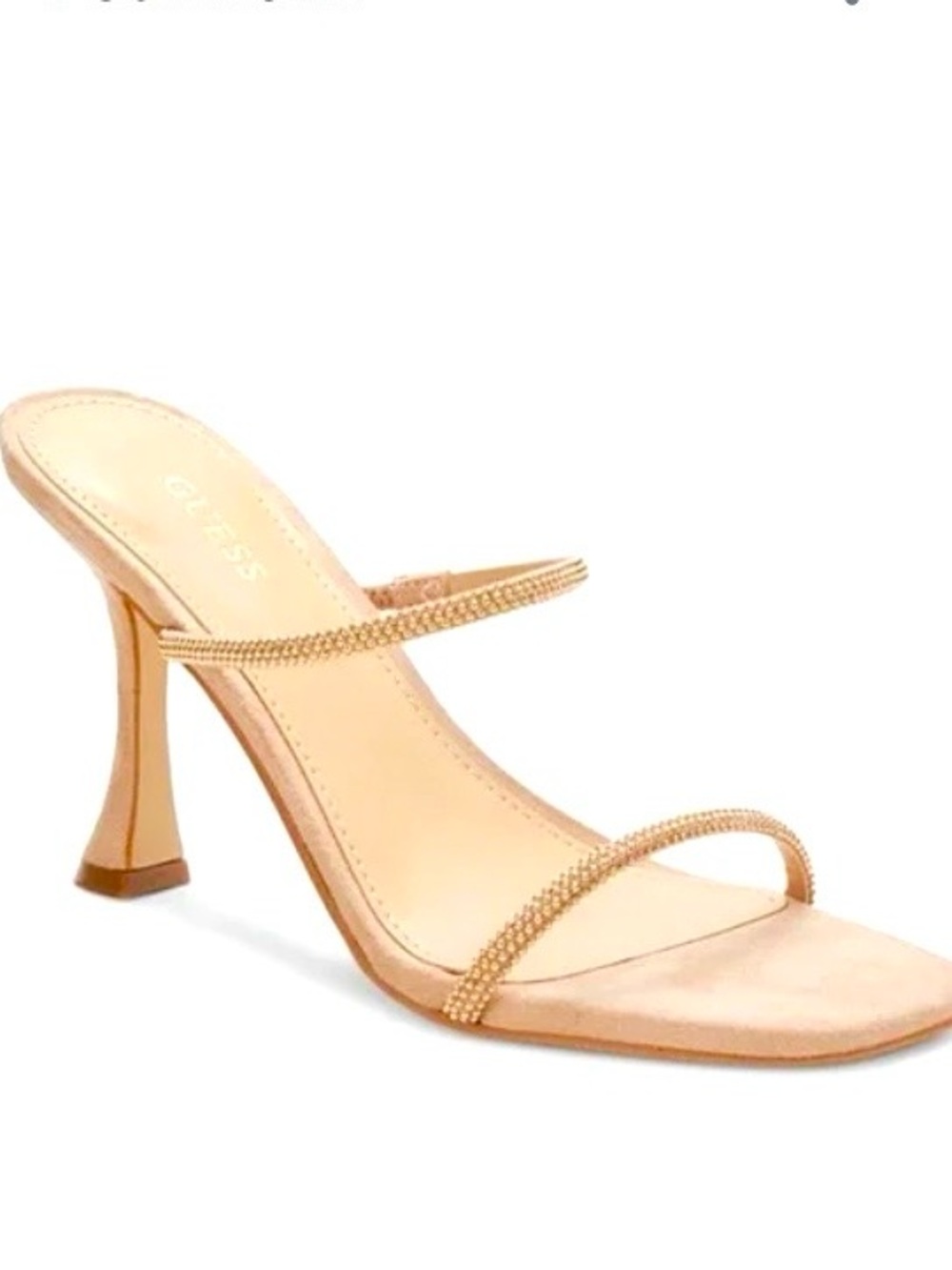 GUESS Nude Gold Jeweled GW Habbit Slide Heel NWT 8 - Picture 5 of 9